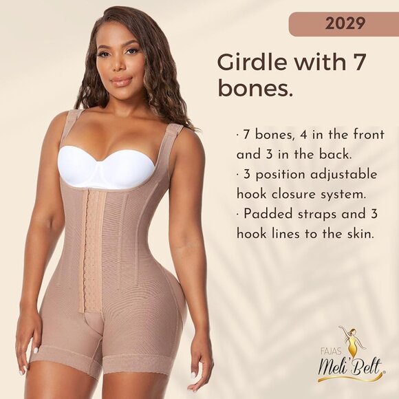 Melibelt Fajas 2029 Orquidea 7 Bone Shaper Size 2XS/28 in Mocha - Picture 3 of 3